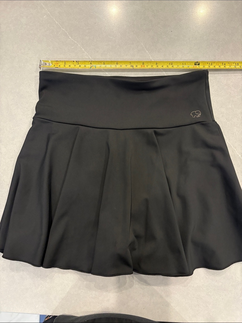 ivory ella Black Flared Skater Skirt with Elephant Logo